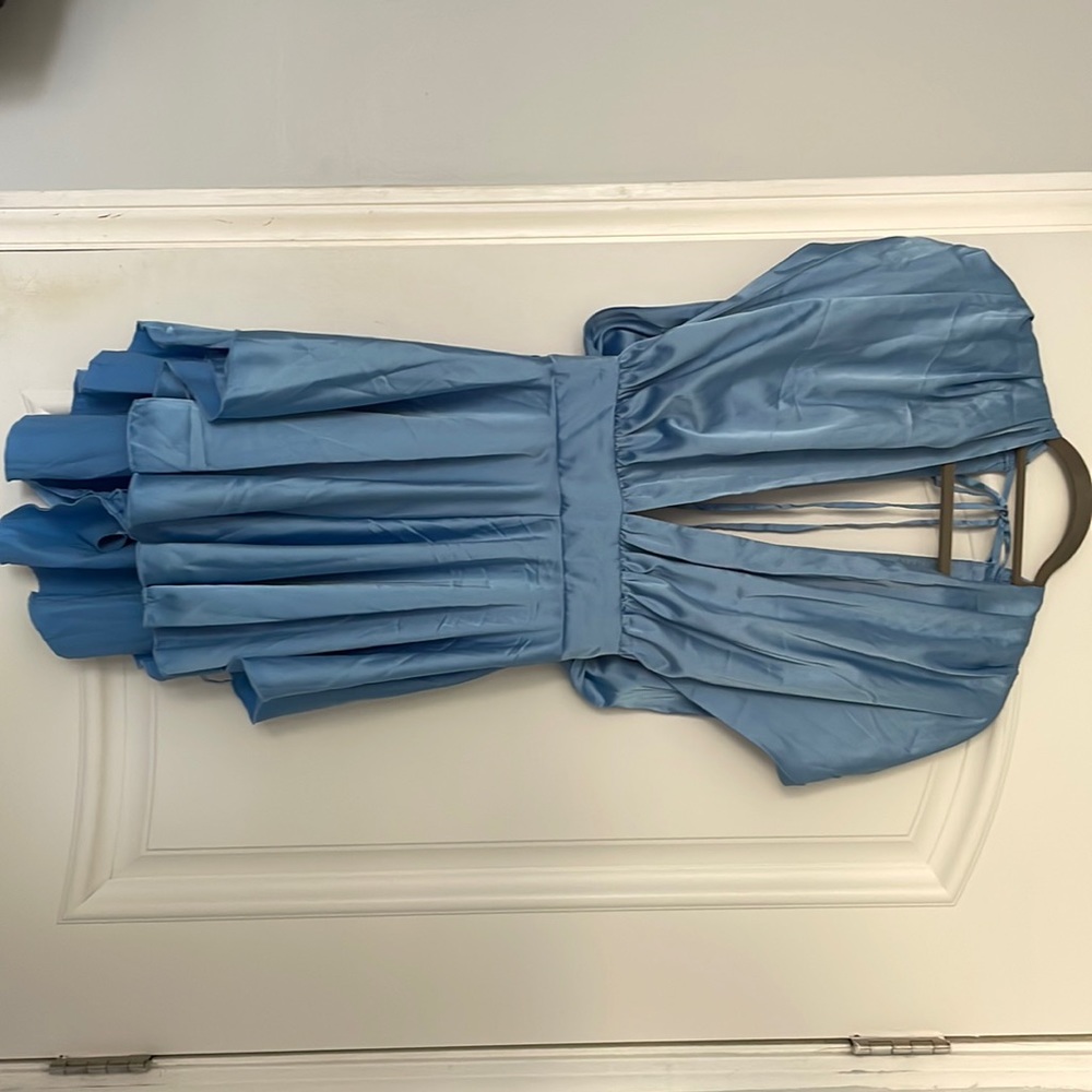 Micas Baby Blue Satin Romper